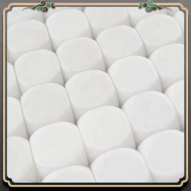 

Premium 250 Pack 16MM Blank White Dice Set Acrylic Rounded D6 Dice Space For Game,Party,Fun,DIY Sticker And Math Teaching