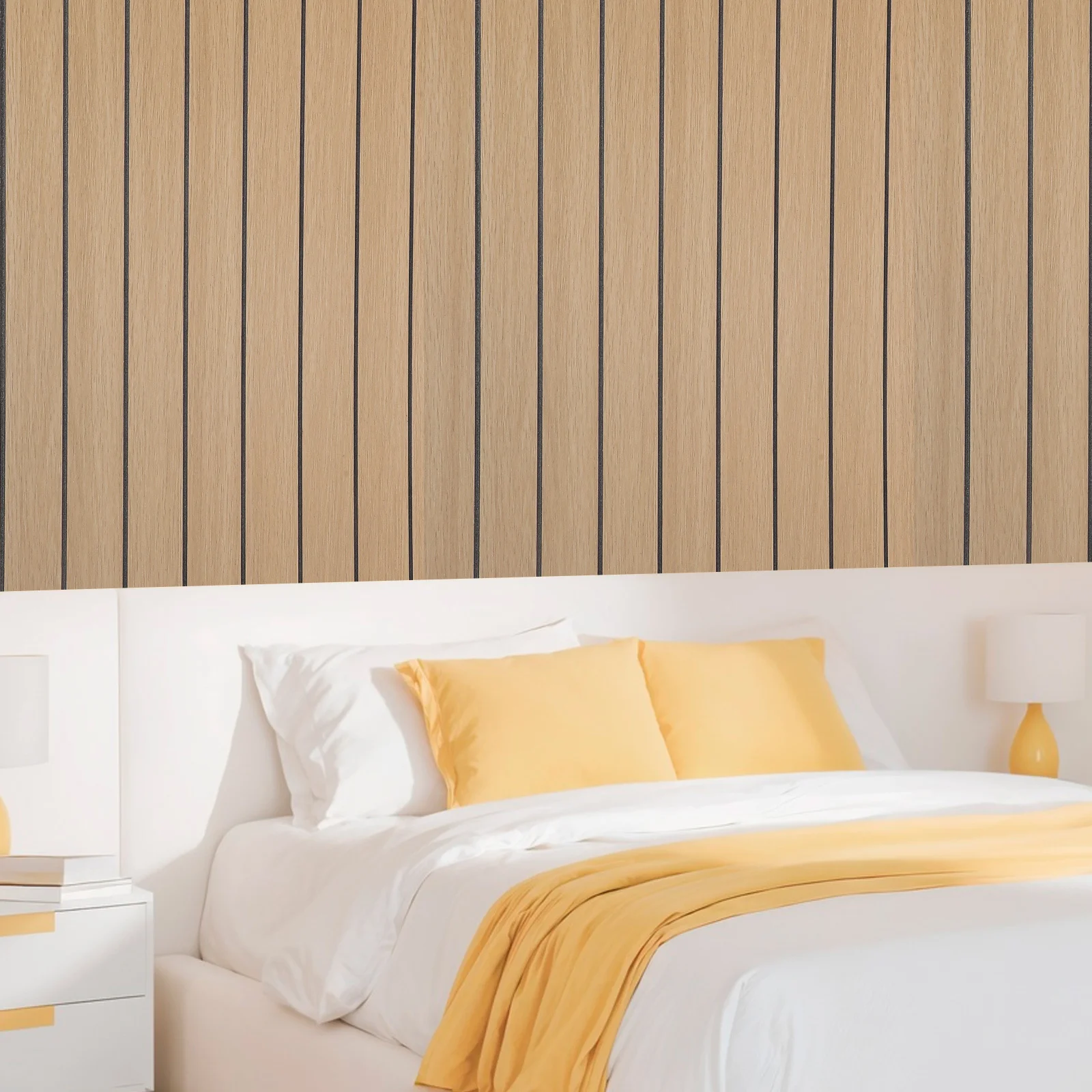 

3D Wall Slat Peel and Stick Wallpaper Self Adhesive Panel 300x40cm Waterproof Textured Wall Panels Removable for Kitchen
