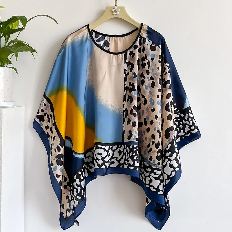 2025 New Silk Scarf 110x110cm Luxury BrandDesigner Pullover Scarf Print Head Large Handkerchief Hijab Shawl Women Bandanna Foula