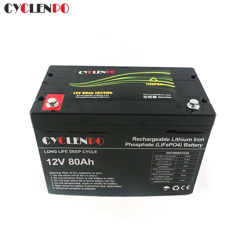 Manufacture direct lithium car battery lifepo4 battery 12v 80ah pack