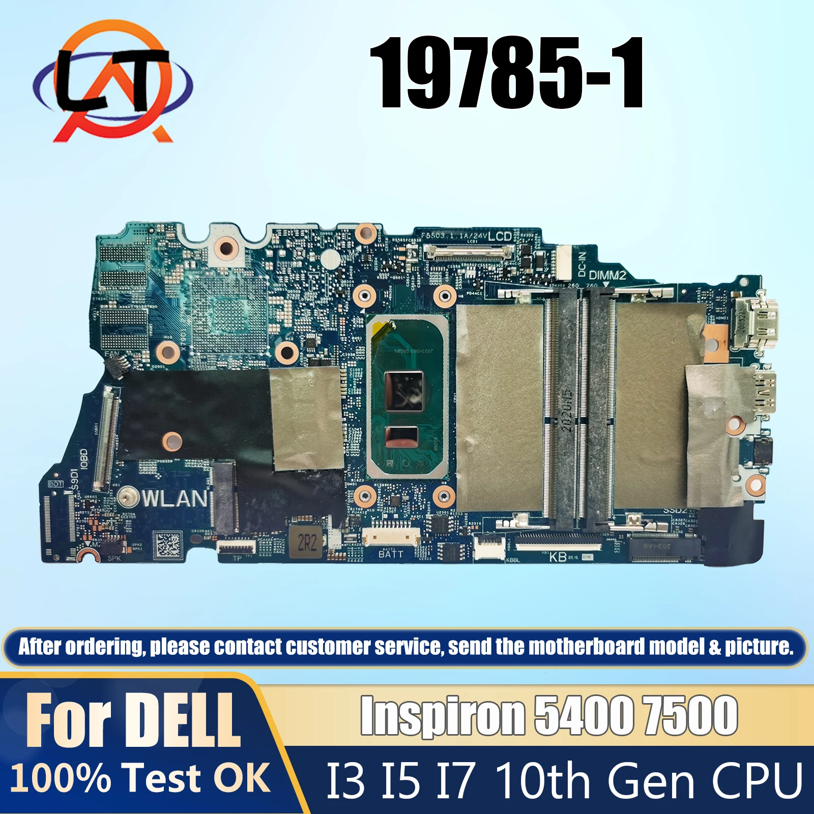 

For DELL Inspiron 5400 7500 Laptop Motherboard 19785-1 0NGHCH CN-07K5DX 0XWV63 Notebook Mainboard With I3 I5 I7 10th Gen CPU