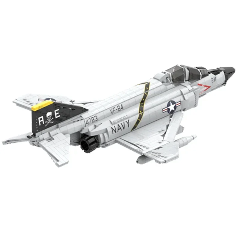 Moc-bloques de construcción para niños, F-4 militar, Phantom Fighter-bomber, ladrillos técnicos, montaje de bricolaje, juguetes de construcción para niños, regalos de vacaciones