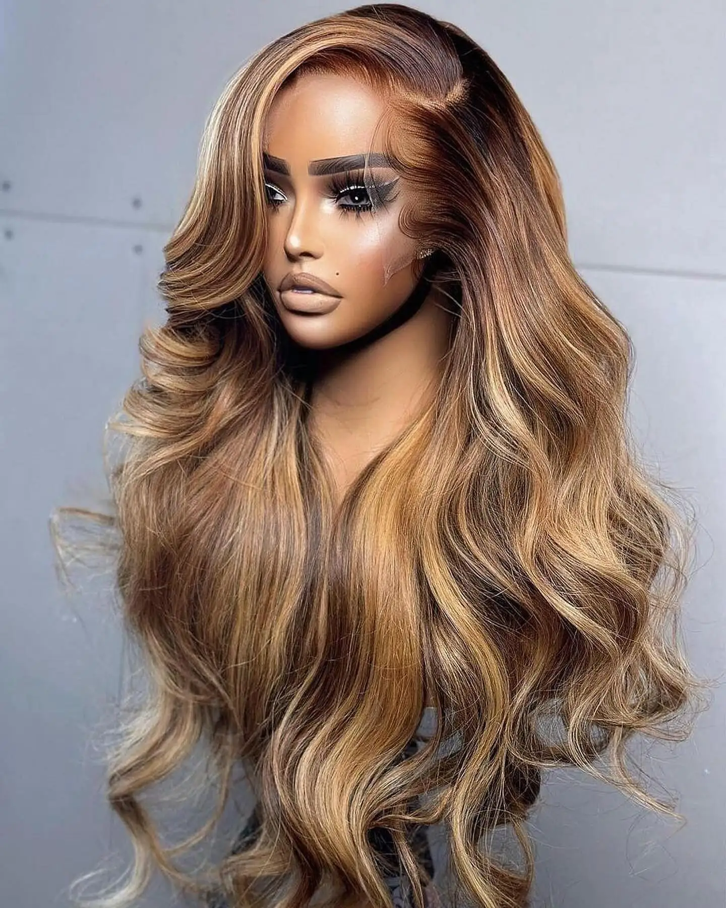 13x4 13x6 Highlight Body Wave Lace Frontal Wigs Human Hair 4/27 Ombre Blonde Colored Lace Front Wigs For Women 4x4 Closure Wig