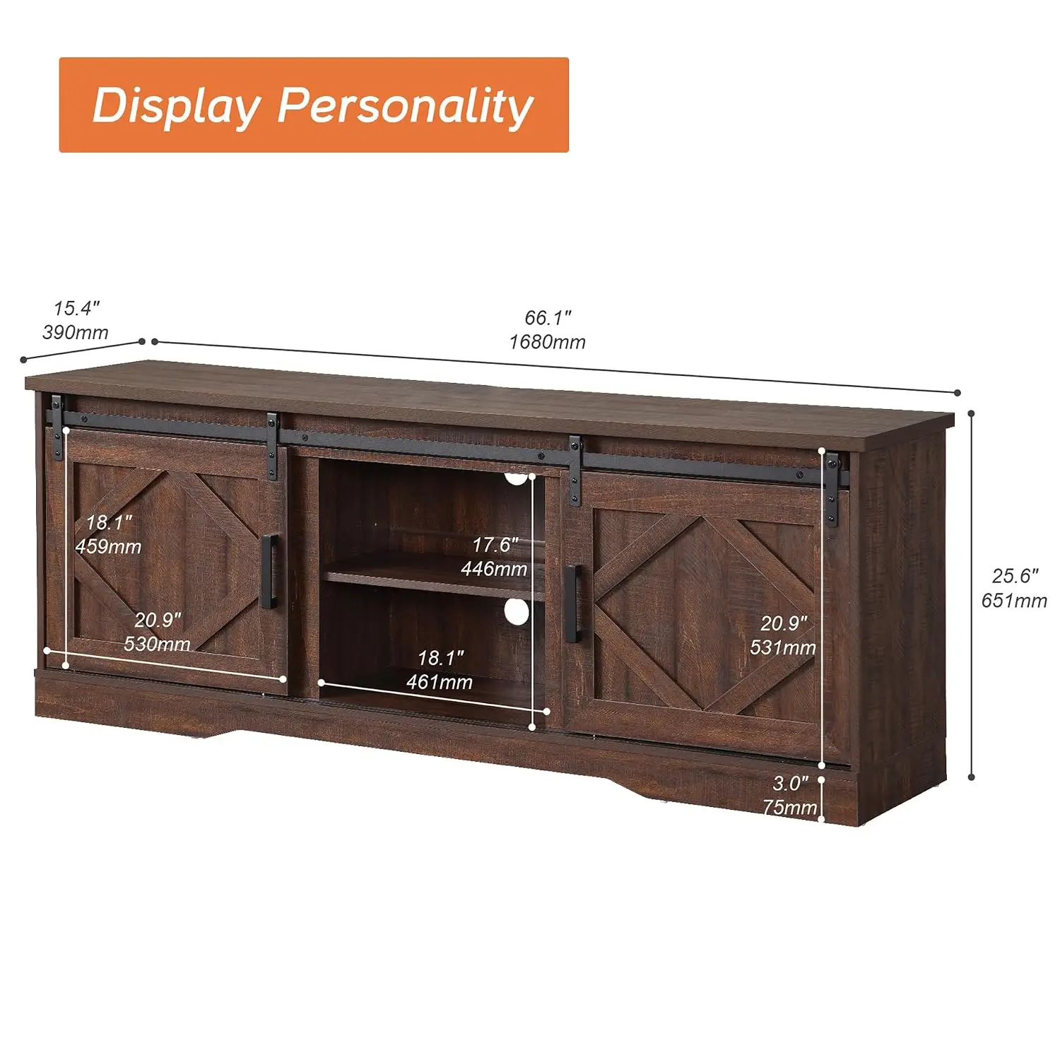 Farmhouse TV Stand for 60-75