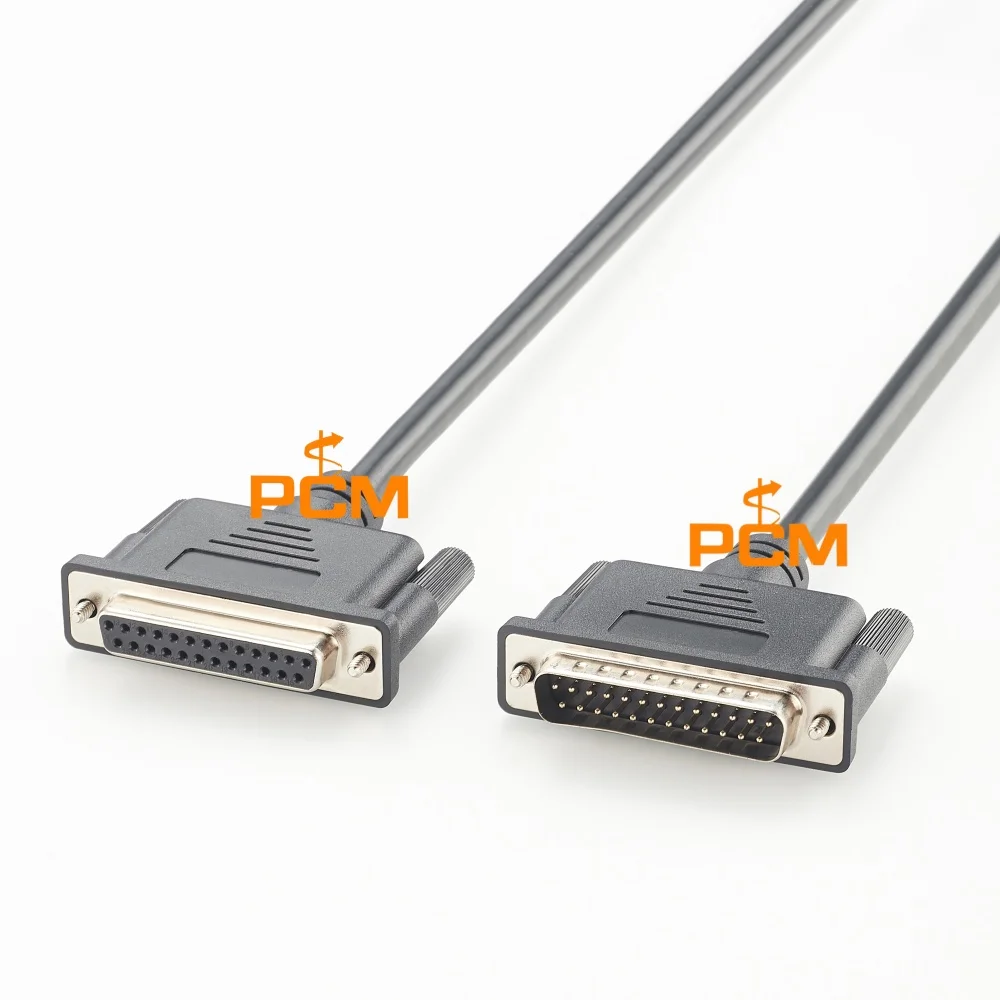 DB25 Female to Male Cable 25 Pin D Sub Extension Cable Shielded Serial Adapter Cable for Industrial Equipment Data Communication