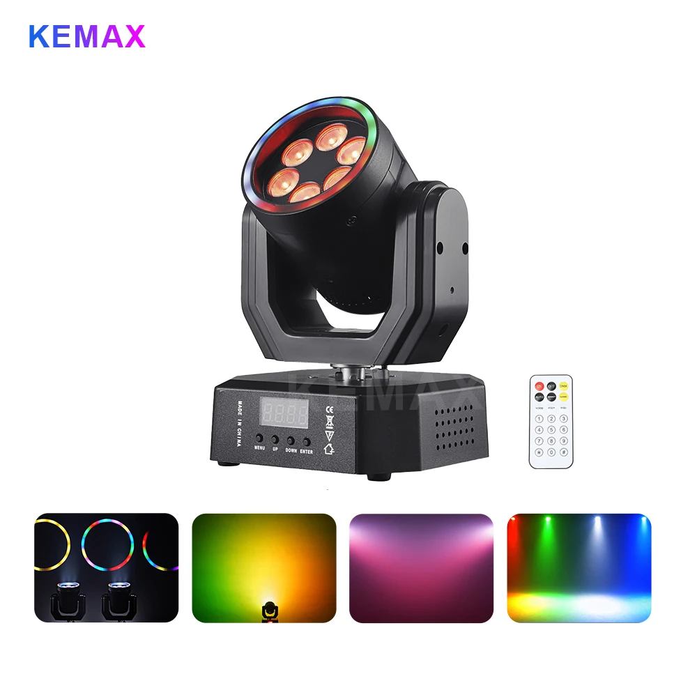 Mini 30W Lyre Beam Remote Control LED Disco RGBW Rotating DJ Moving Head Strobe DMX512 Stage Lighting For Club Party Event Dance