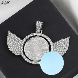 1set Double Sided Tray 25mm Sublimation Pendant Base For DIY Sublimation Ink Transfer Necklace Jewelry Making Accessories