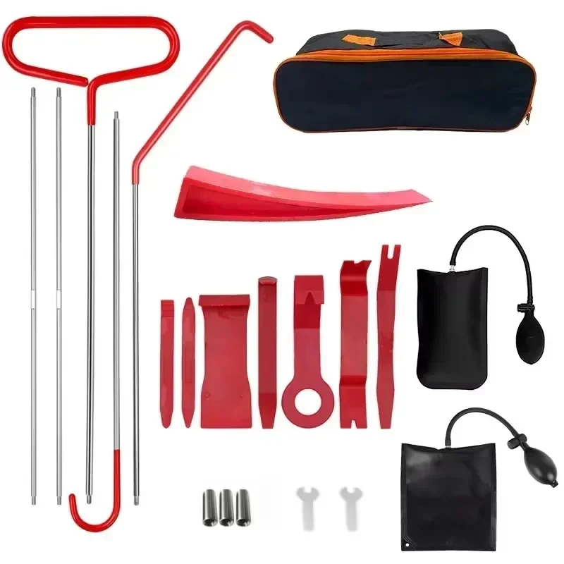 

Car Door Tool Kit Inflatable Air Pump Auto Window Door Open Fixing Gripper Tools Long Reach Kits with Carrying Bag