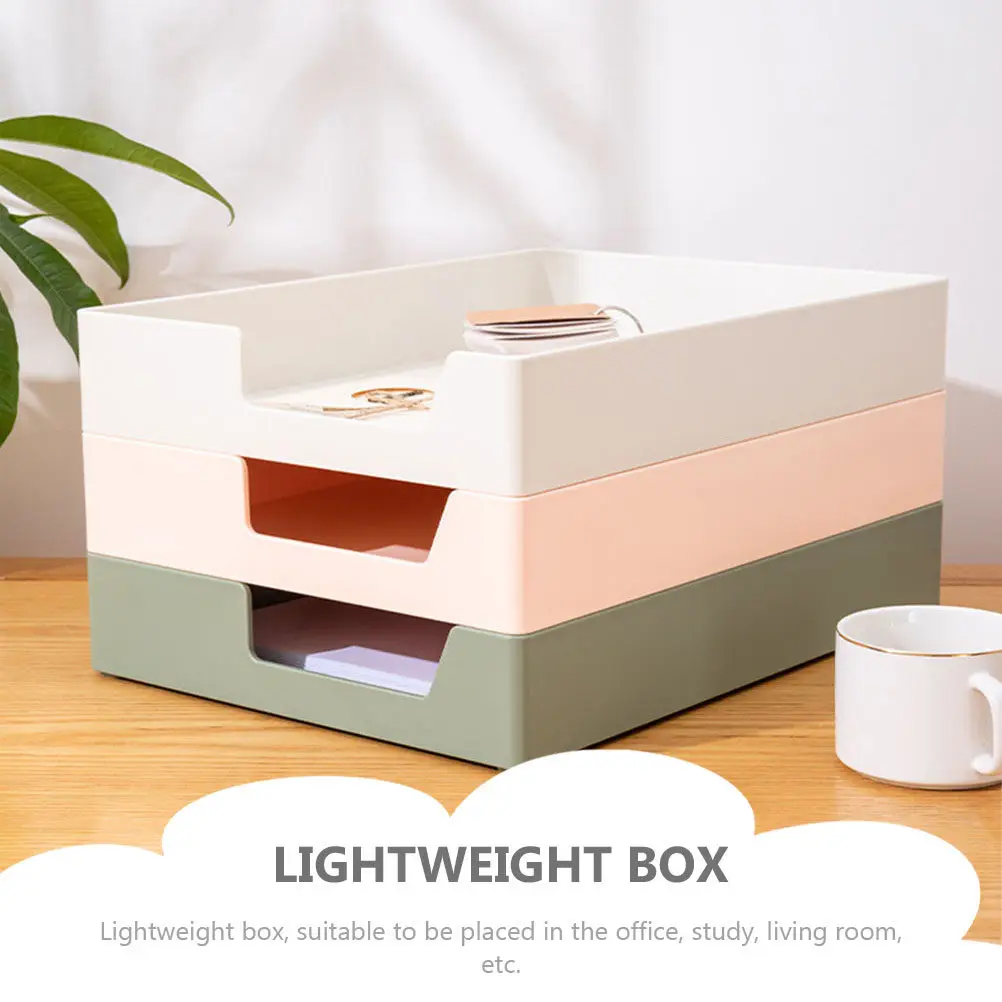 

1Pcs Heavy Duty Thick Material File Box for Documents Magazines Certificates Books Desktop Storage Holder Simple Design