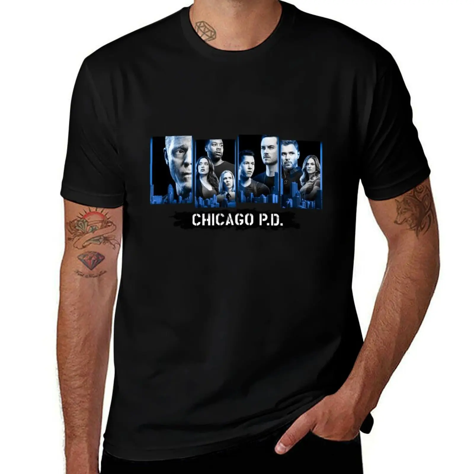 

Chicago PD Season 6 Poster T-Shirt cotton t shirts man 100% man t shirt cotton high quality T-Shirt
