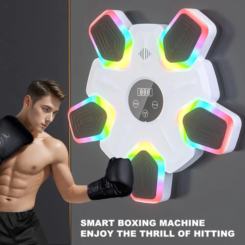 Máquina de boxeo musical: montado en la pared, compatible con Bluetooth, objetivo de entrenamiento de boxeo LED inteligente, Eq de entrenamiento de gimnasio en casa multifuncional