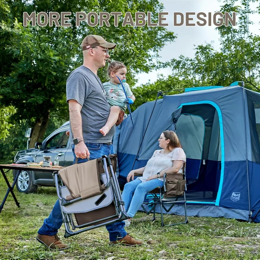 Aluminum Camping Directors Chair with Side Table Pocket Portable Folding Chair for Fishing Trip Picnic Concert Outdoor Heavy Du