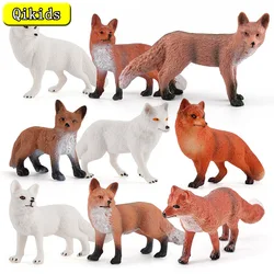 Simulated Mini Solid Animal Models Cute Zoo Action Figure Red Fox white Fox Figurines Children Kids Toys Gift Collection Figures