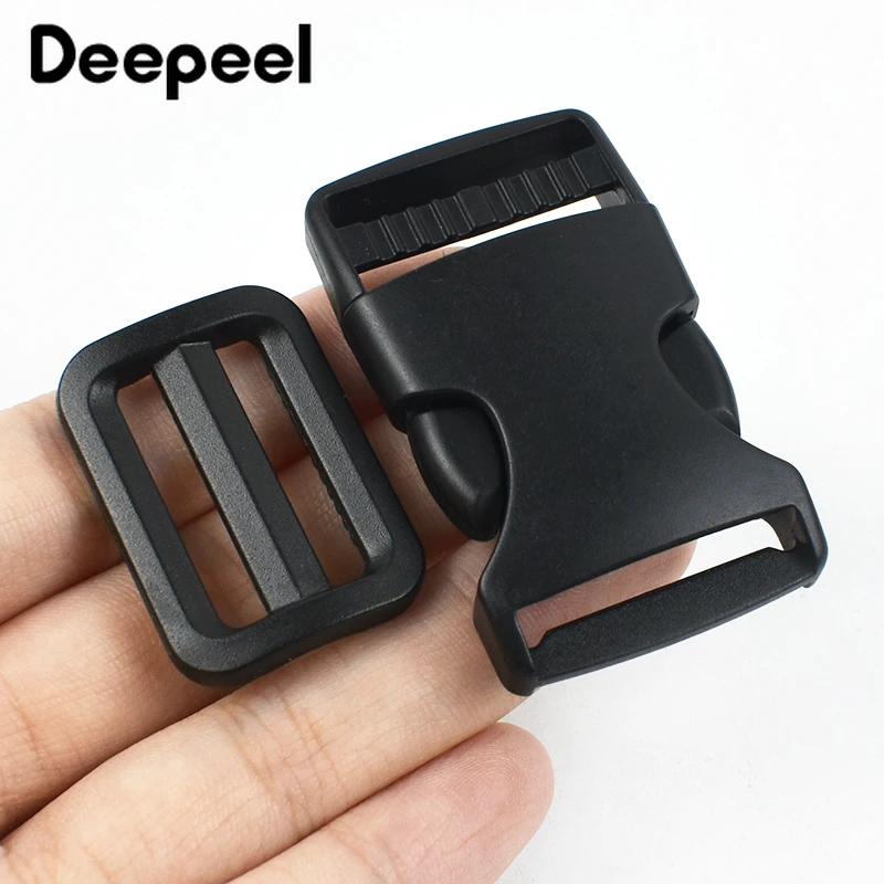 1-5Sets 20-50mm Nylon Webbing Tape Plastic Release Buckles Tri-Glide Hook Clasp for Adjust Bags Strap Dog Collar DIY Accessories