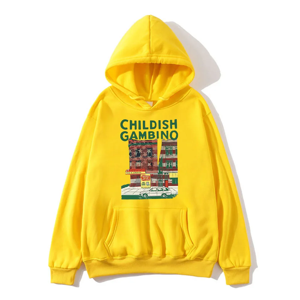 Childish Gambino Hoodies Ropa Hombre Long Sleeve Men Women Hooded Sweatshirts Sudaderas Fall Fleece Graphic Print Pullovers Male