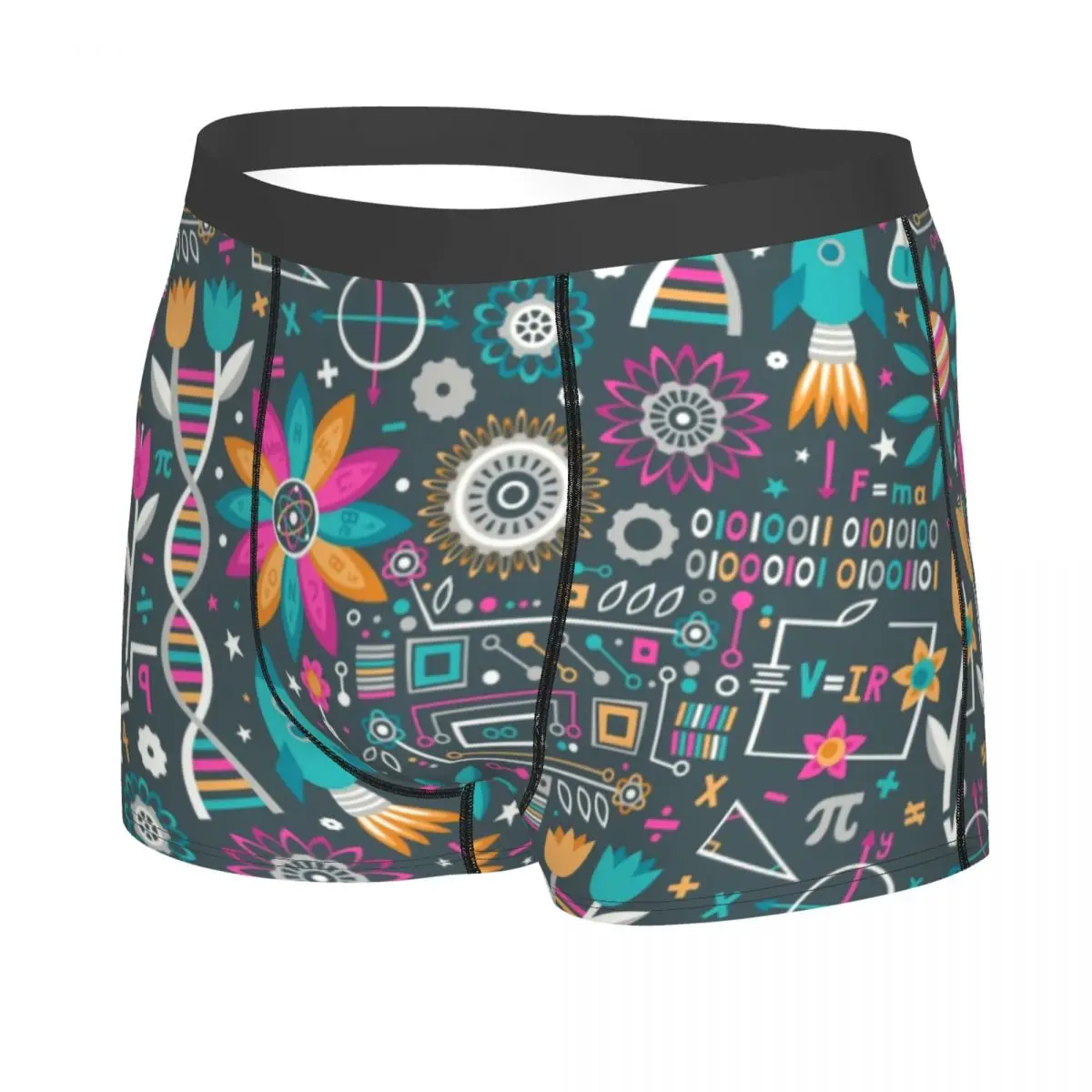 Male Cool Flowers And Stems Underwear Chemistry Biology Science Teacher Boxer Briefs Stretch Shorts Panties Underpants