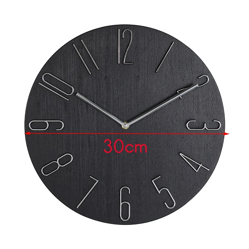 Horloge murale simple pour salon, horloge murale pour la maison, montre à la mode pour chambre à coucher, noir, 12 po