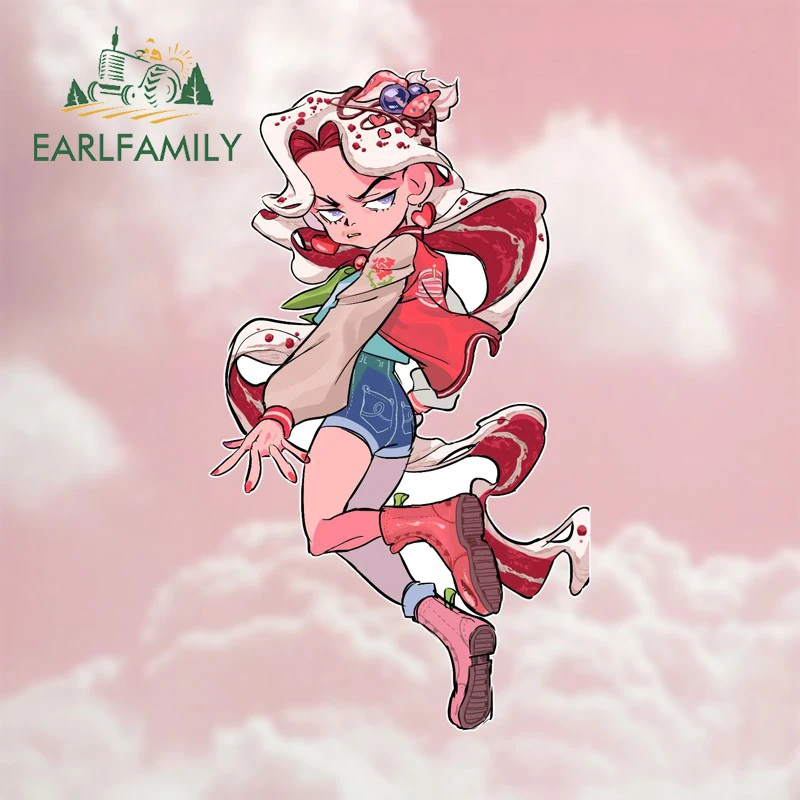 EARLFAMILY Yukako Raw Short Haired Beautiful Anime Girl Cartoon Car Stickers Occlusion Scratch Decal for Refrigerator Laptop