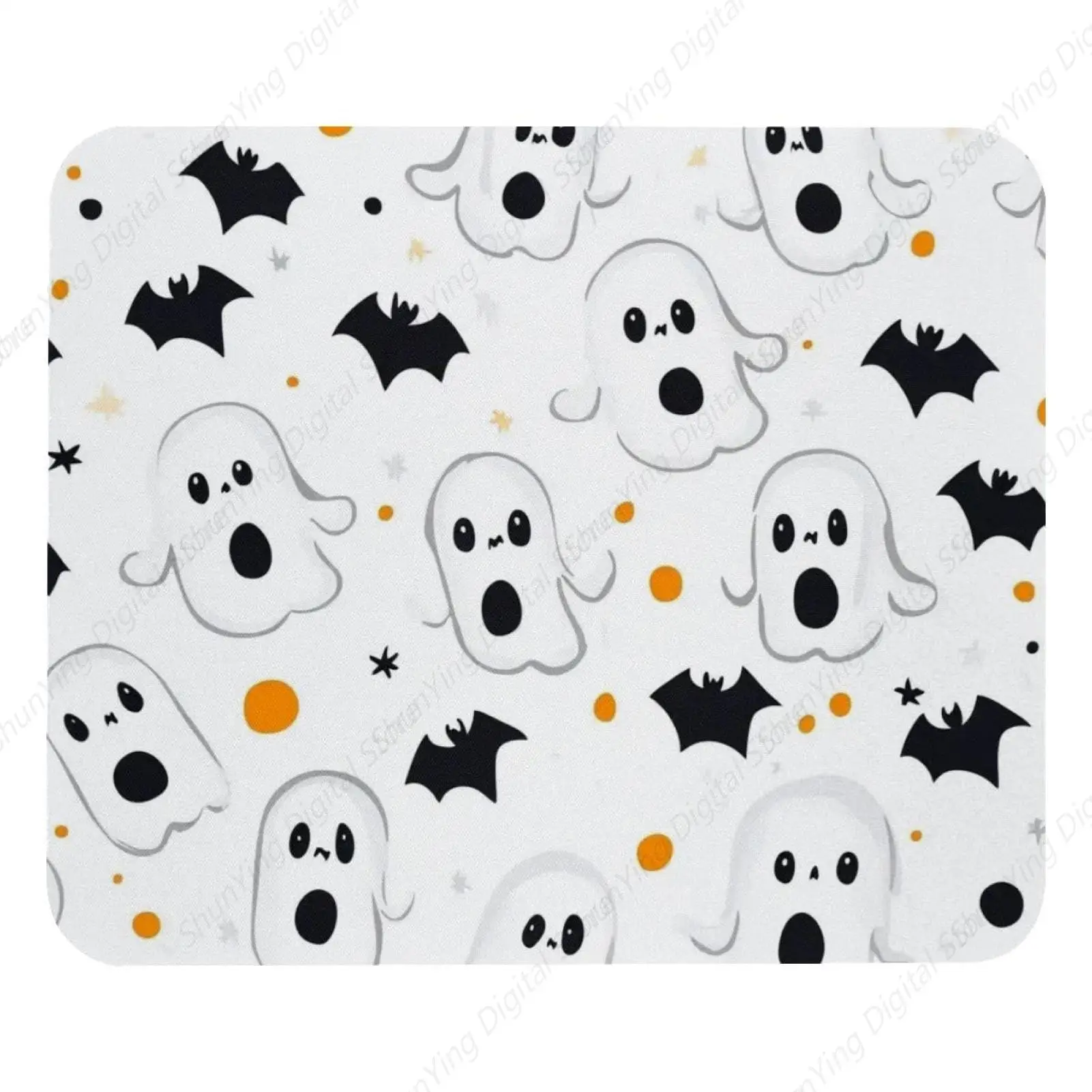 

Halloween Pumpkin Bat Ghost Printed Mouse Pad Laptop Wireless Mouse Home Office Travel Portable Washable 25*30cm