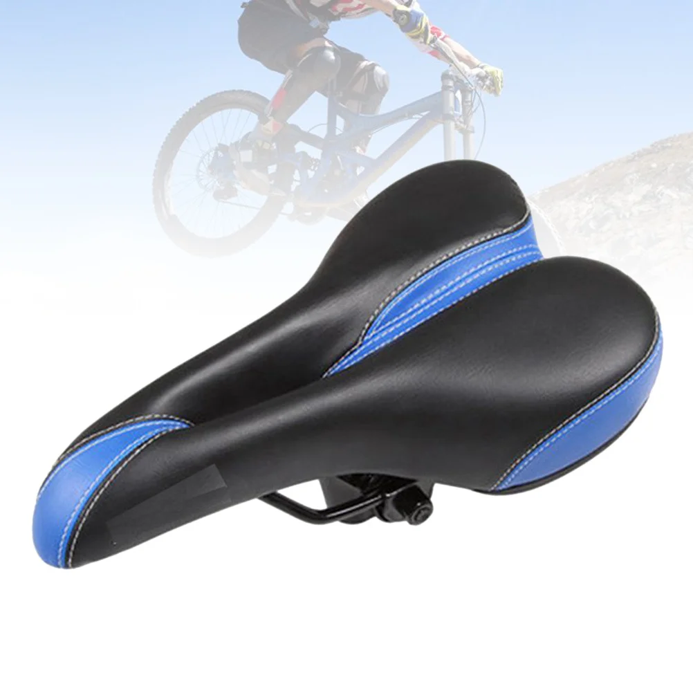 

Wide Bike Saddle Lightweight Comfortable Shockproof Road Mountain Cycling Seat Cushion Pad Blue Bike Saddle