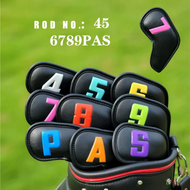 9/10 pz copertura in ferro Golf wood Club Cover Flower Digital Club Head Cover in pelle PU impermeabile e antivegetativa accessori da Golf