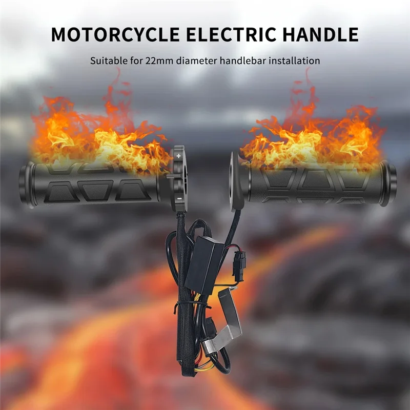 

Motorcycle Hand Heated Grips 22Mm Hand Heated Grips Nitrile Rubber Adjustable Temperature Heated Grip Handle