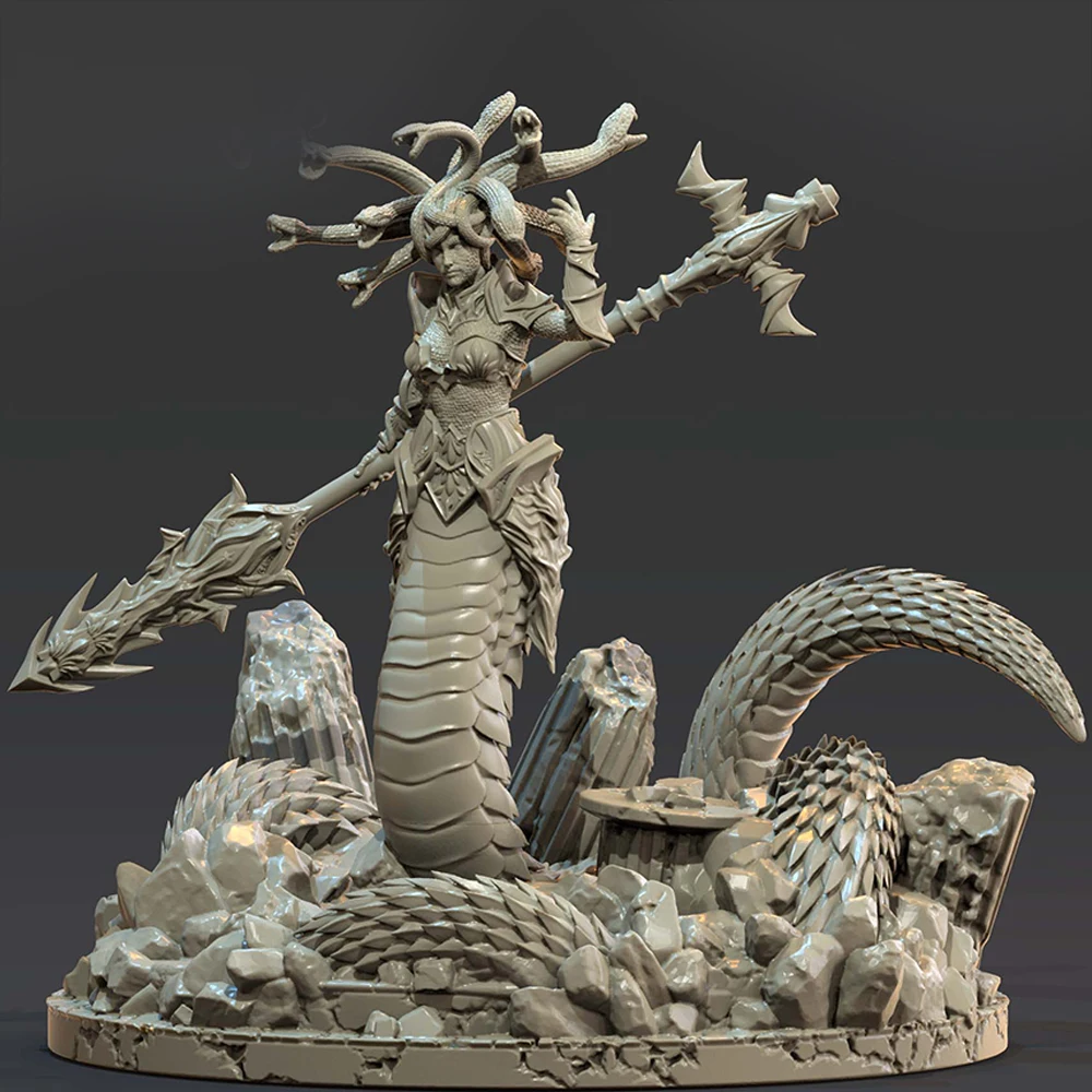 

1/24 75Cm Basilisk Grey Resin Figurine Toy Unpainted GK Doll Unassembled 3D Printing Assembly Miniature Reduction Statue Toys