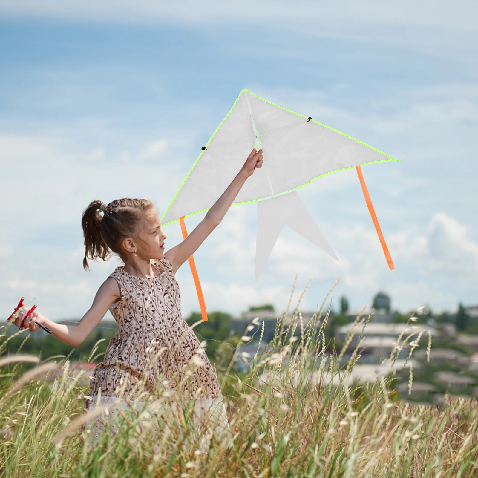 4 set Diy Blank Painting Kite For Kids White Fabric Outdoor Flying Gift Set Lightweight Polyester Fiberglass Kite Making Kit