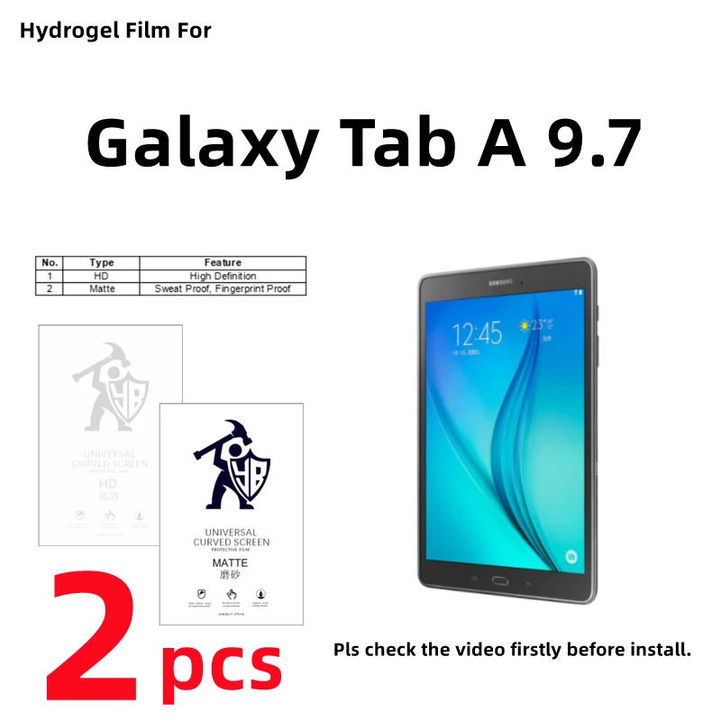 

2pcs HD Hydrogel Film For Samsung Galaxy Tab A 9.7 Matte Screen Protector For Galaxy Tab A 9.7 Clear/Frosted Full Cover Protecti