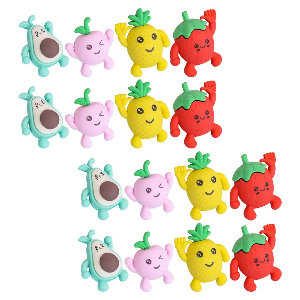 36 قطعة من محايات الفواكه الرائعة للأطفال، محايات كرتونية صغيرة صغيرة، جوائز الطلاب السائبة، لوازم مكتبية مطاطية