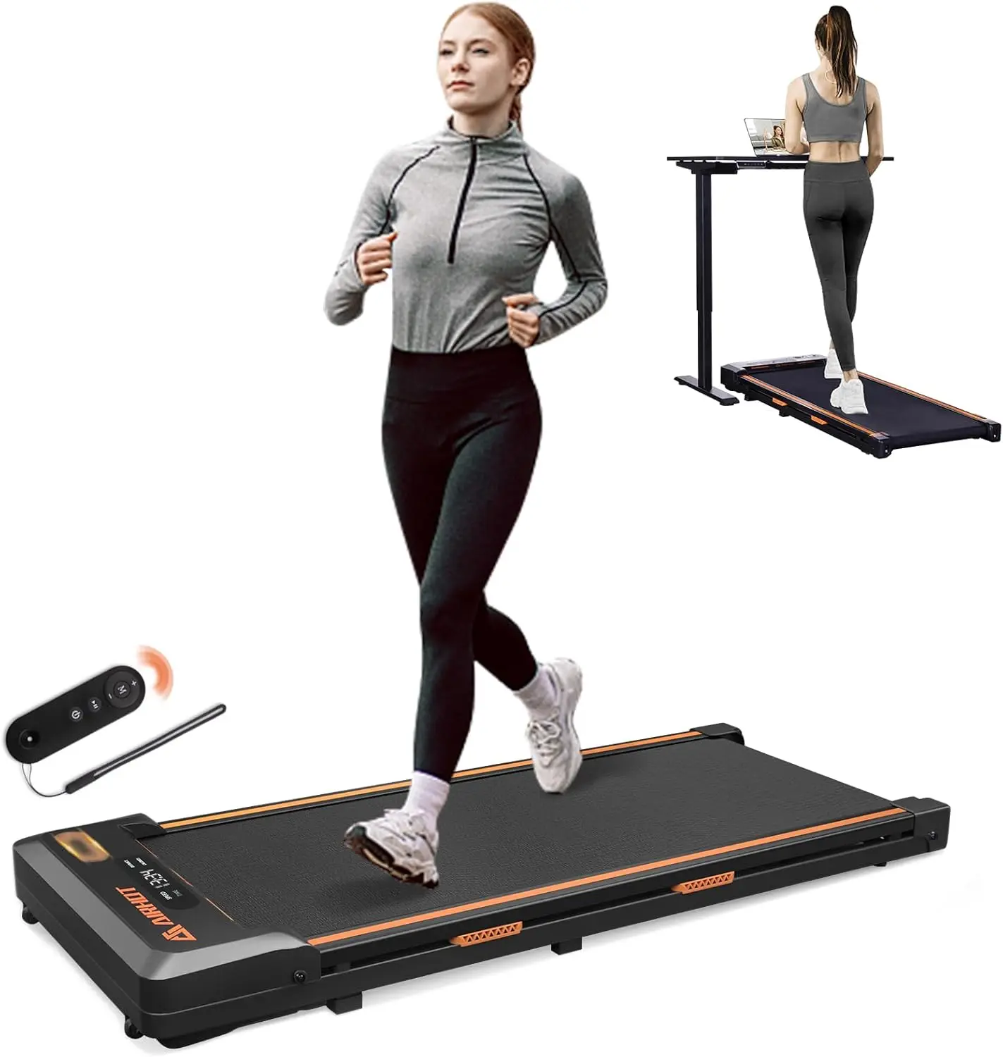 

Desk Treadmill, Walking Pad 2 in 1 for Walking and Jogging, Portable Walking Treadmill with Remote Control Lanyard for Hom