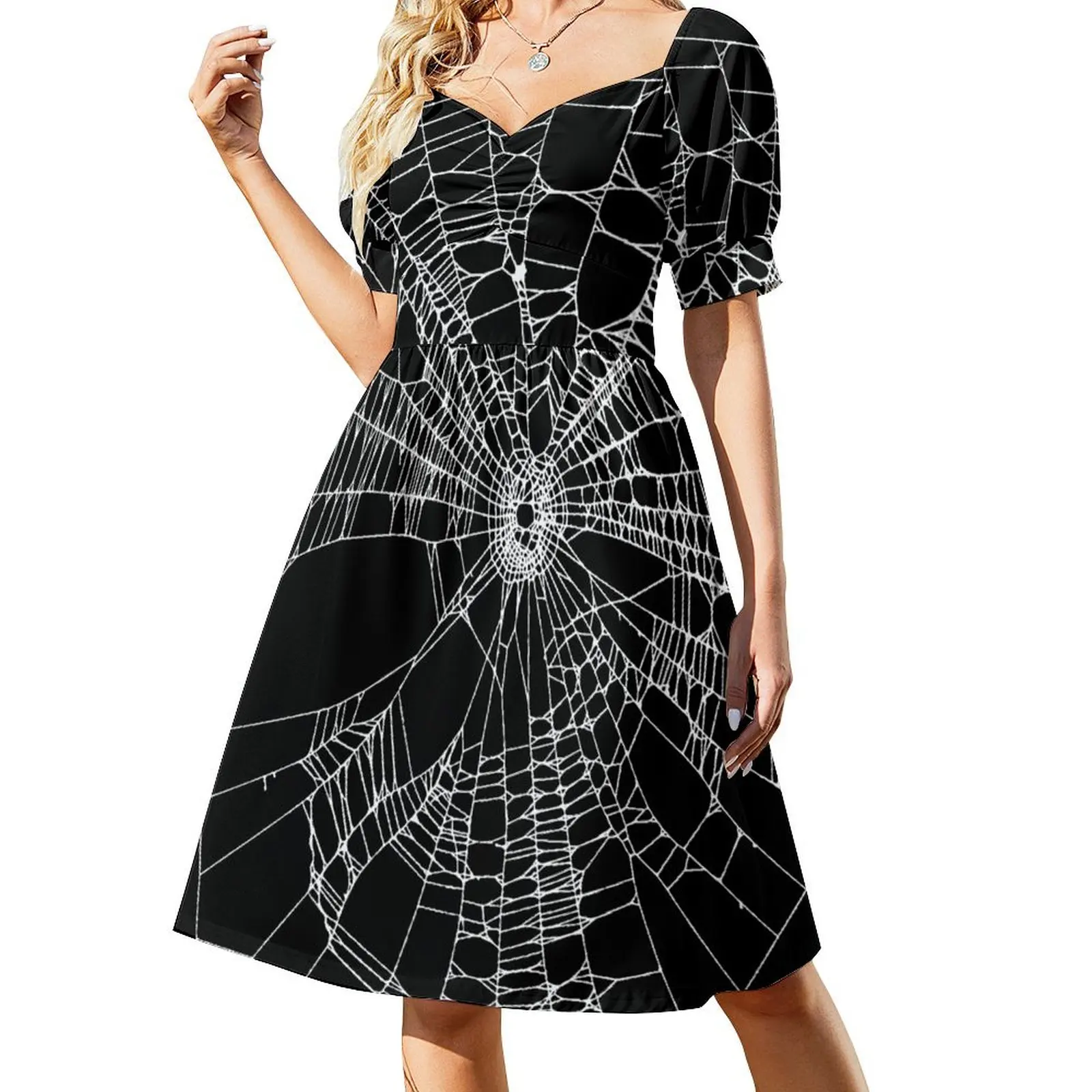 

Spiderweb Labyrinth Short-Sleeved Dress dresses for womens 2025 cocktail dresses Long dress