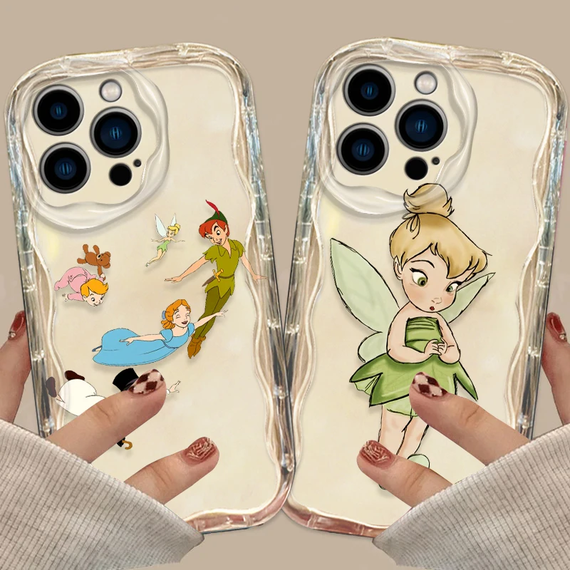 Tinker Bell Disney Cute Cover For Apple iPhone 15 14 13 12 11 Pro X XR XS Max Plus 8 7 Plus SE Wave Oil Phone Case