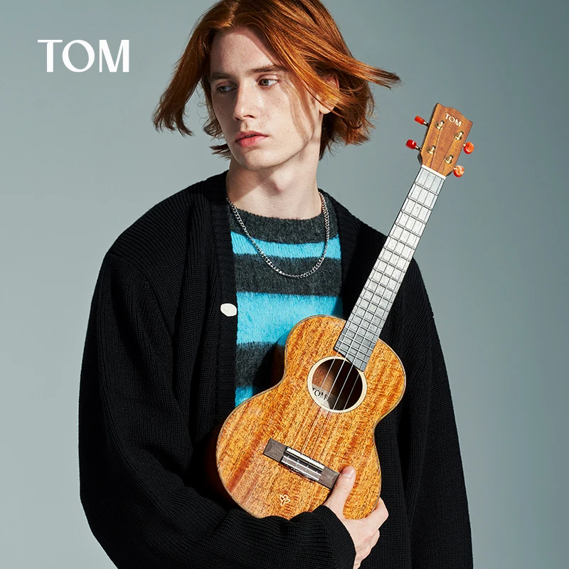 TOM Ukulele Concert/Tenor 23-inch/26-inch All Solid Mahogany Professional Beginning Glossy With Case,Capo,Strap,Wipe Cloth(T7HF)