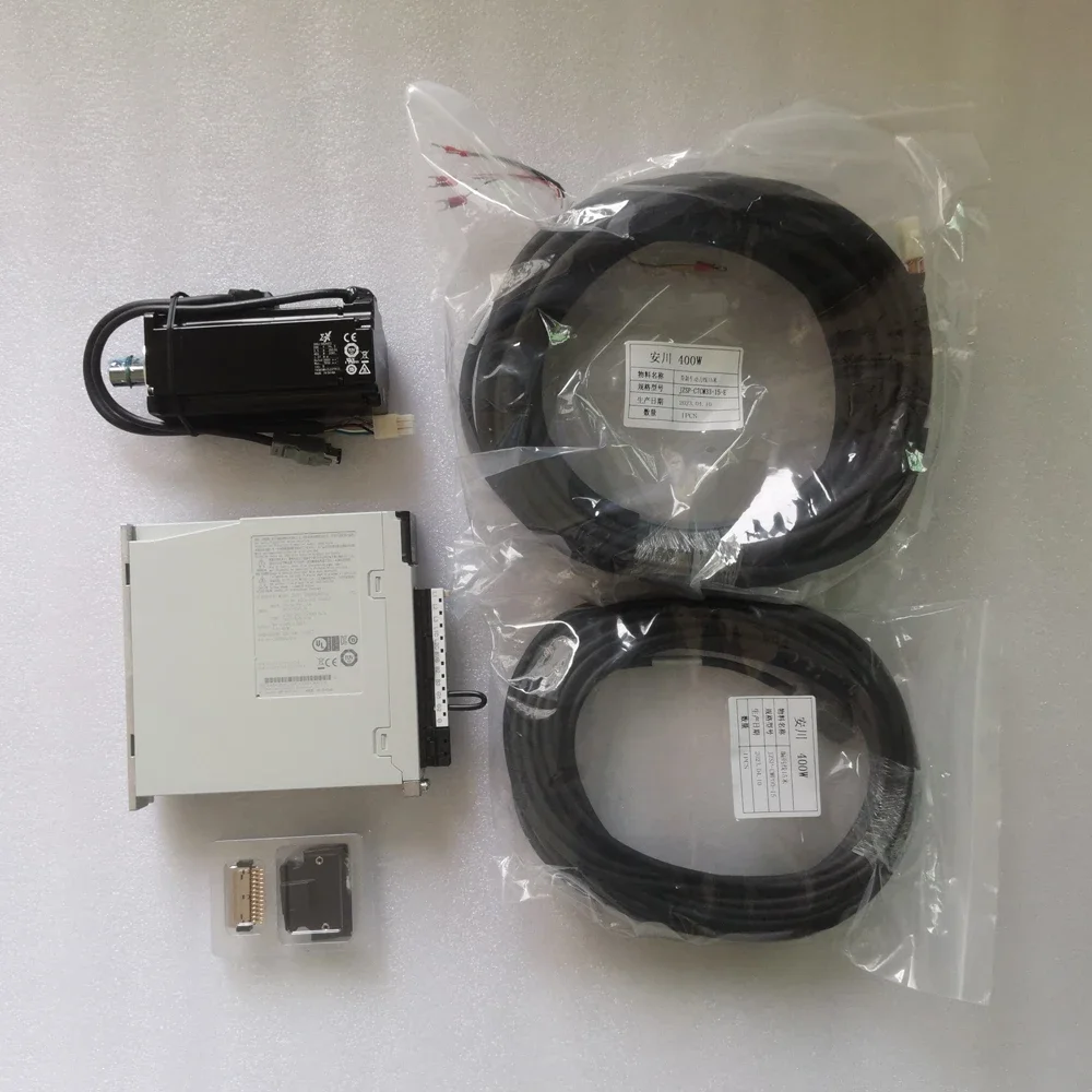 Yaskawa Sigma 10 X 400w Servo Motor SGMXJ-04AUA6EC2 and Servo Driver SGDXS-2R8A00A8002 with Brake for Z with 15m Cables