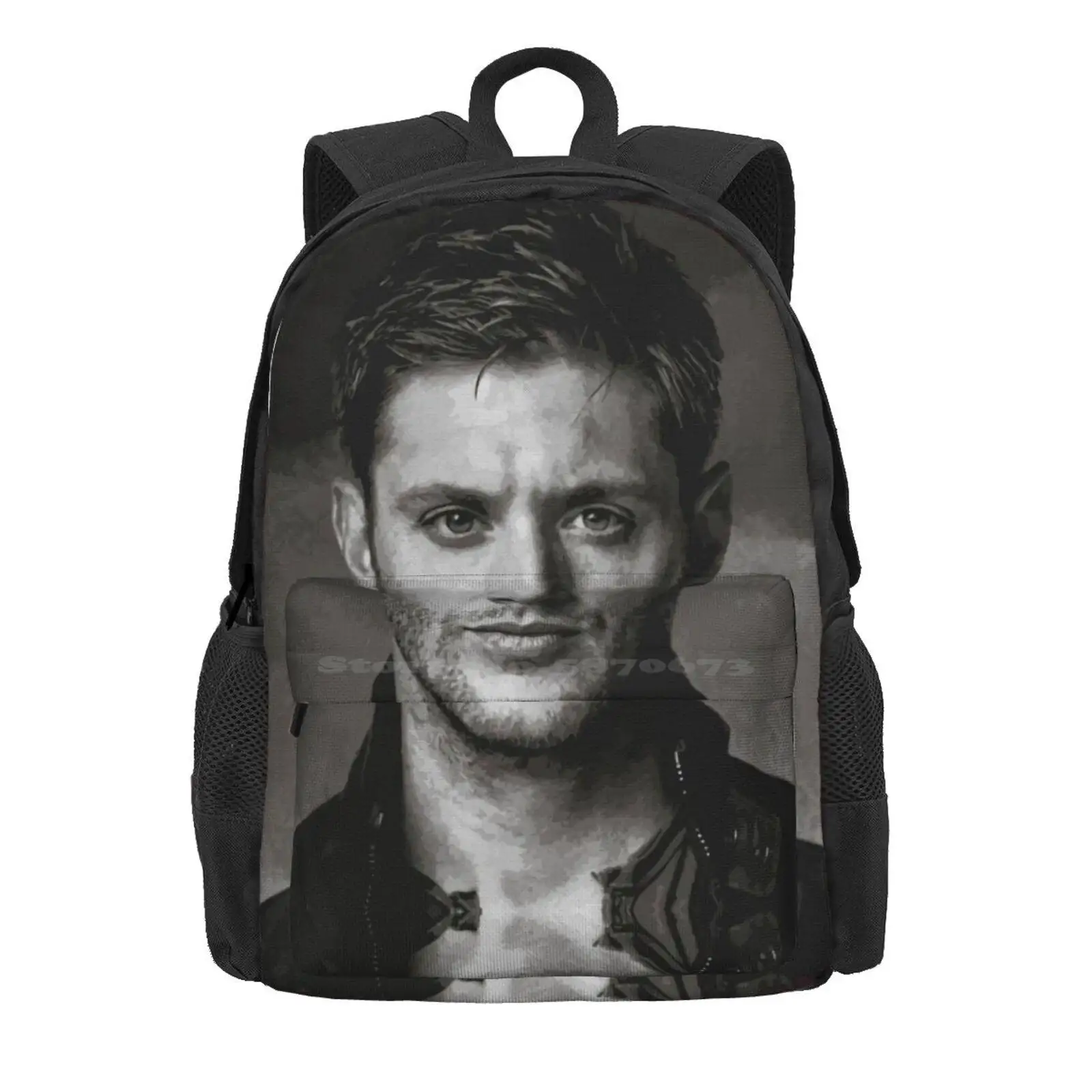 Portrait Of Dean Winchester Hot Sale Schoolbag Backpack Fashion Bags Jensen Ackles Portrait Of Dean Winchester Dean And Sam