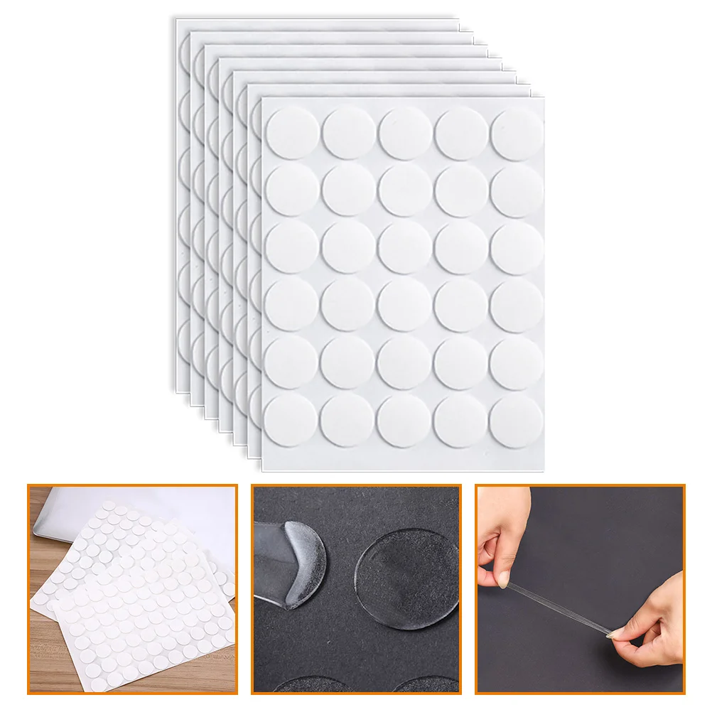 7 Sheets Tape Double Sided Paint Safe Wall Adhesive Removable Stickers Putty Clear Strips White