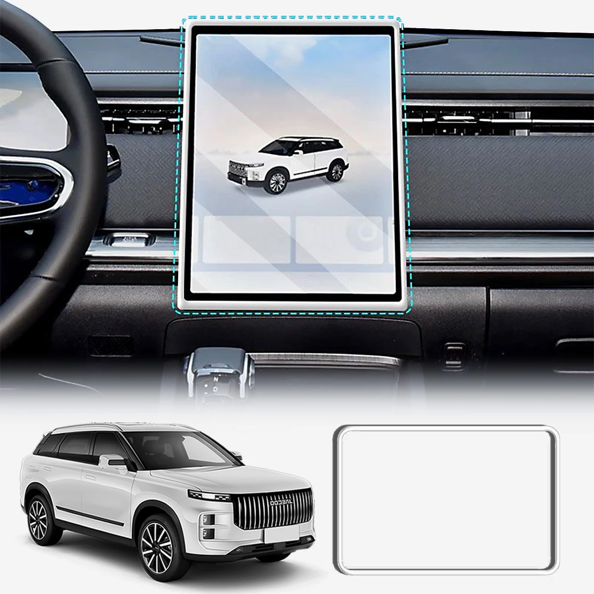 Car Screen Silicone Cover for Jaecoo J7 7 Chery Tansuo 06 2024-2026 Accessories Screen Silicone Screen Protective Frame