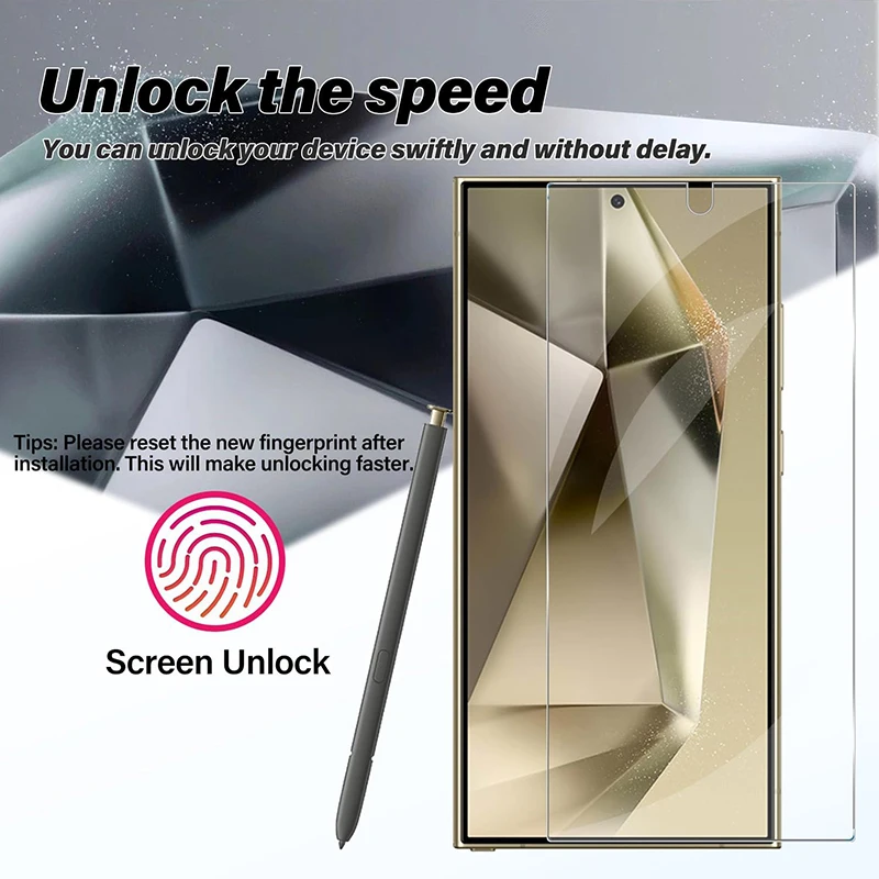 3Pcs Tempered Glass For Samsung Galaxy S25 FE Ultra Edge Plus S25+ 5G Screen Protector Fingerprint Unlock Protective Film Clear