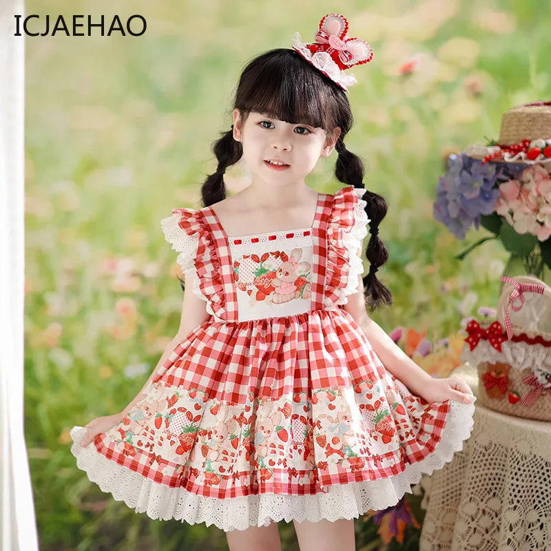 

ICJAEHAO Kid Holiday Dress 2024 Girl Royal Princess Ball Gown Girls Birthday Party Dresses Infant Spanish Girl Clothing Costumes