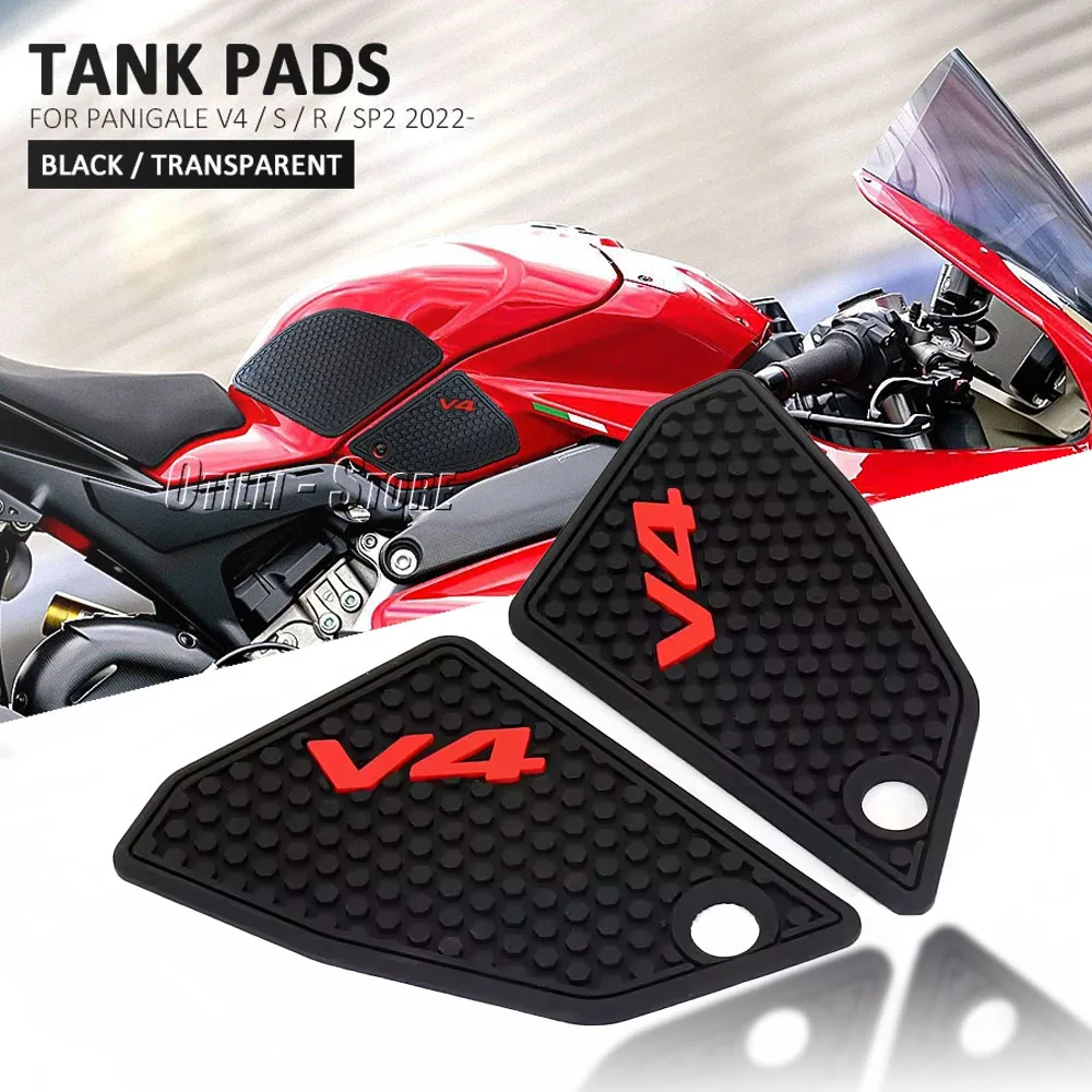 

For Ducati Panigale V4 Fuel Tank Grip Pads Knee Traction Anti-slip Fuel Tank Sticker Panigale V4S V4 S R SP2 2022 2023