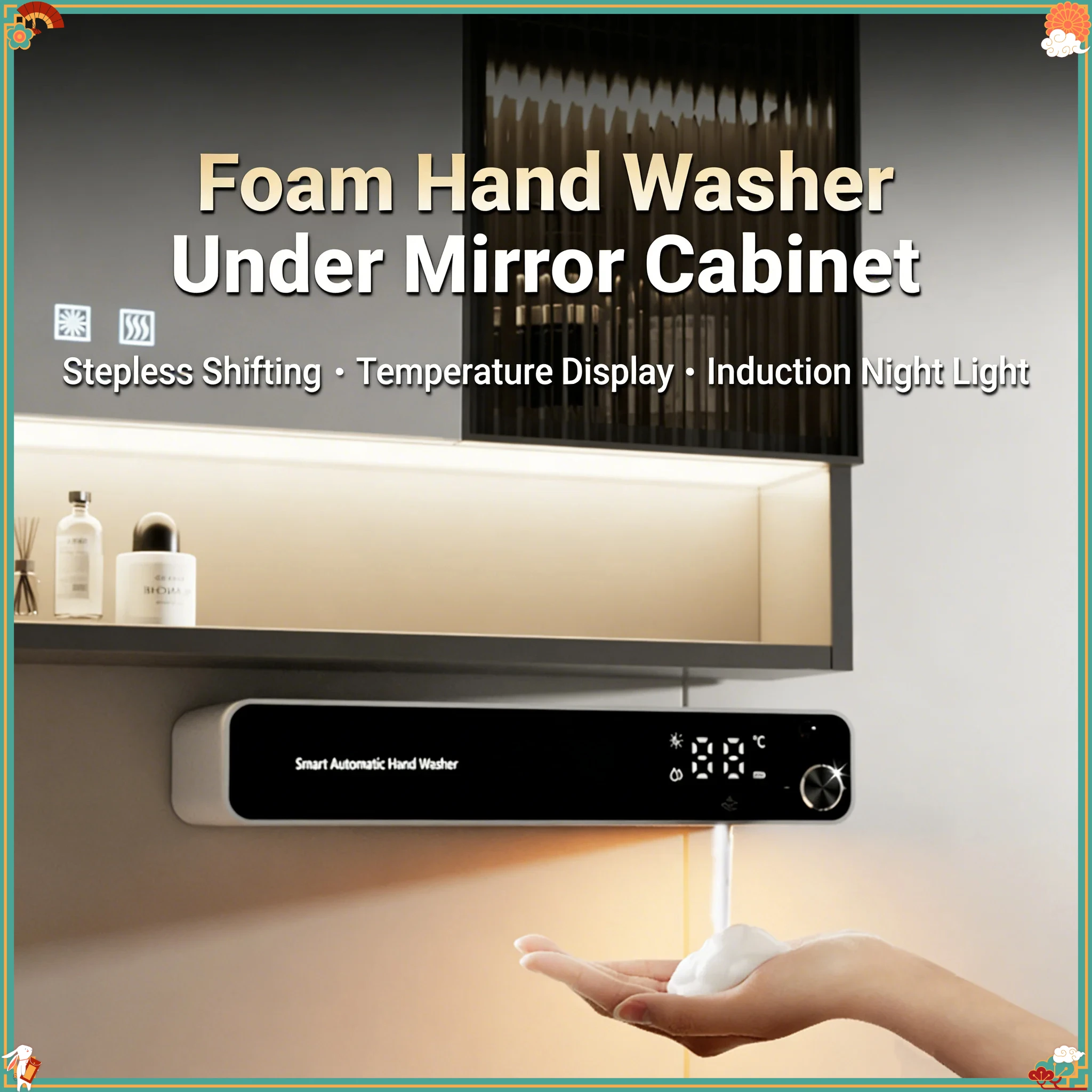

Automatic Soap Dispenser Screen Display foam Washing Machine Night Light Foaming soap dispenser USB charge Bathroom Kitchen