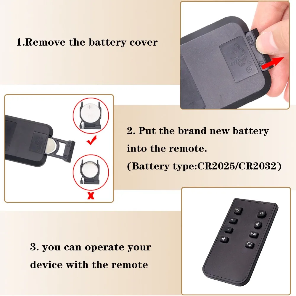 Black ABS Replacement Suitable for Bose Audio Remote Control for Bose Solo 5 10 15 Soundbar series