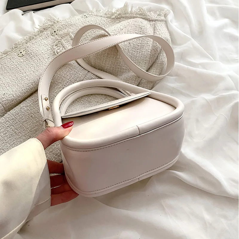 Women Shoulder Bag 2024 PU Leather Purse and Handbag Female Shopper Fashion Casual Solid Color Simple Letter Printing Square Bag