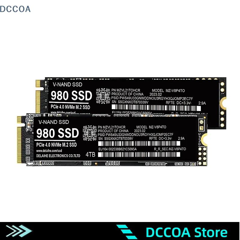 1Pcs Hard Disk M. 2 NVME PCIE4.0 4TB 2TB 1TB Built-in Solid-state Drive Suitable For Laptops And Desktops
