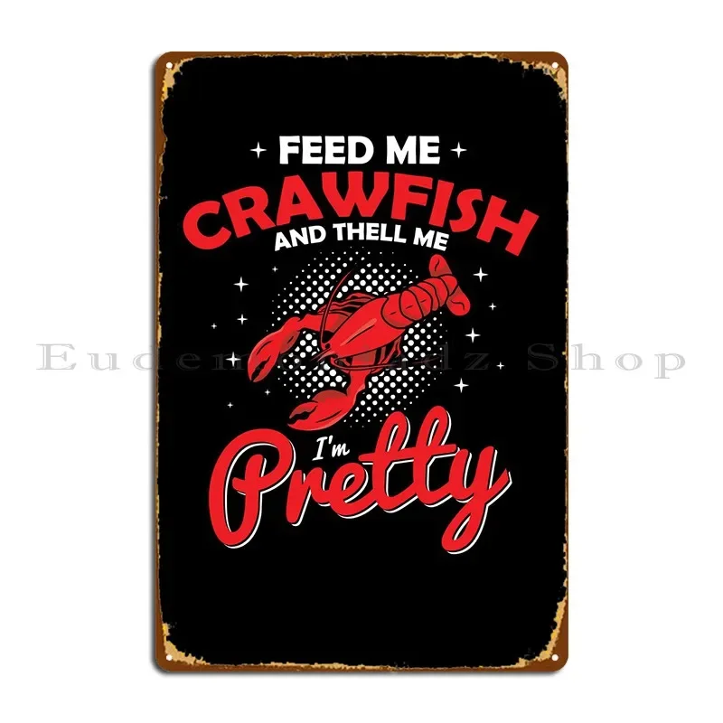 Crawfish Seafood Lobster Metal Signs Pub Mural Wall Decor Garage Designing Club Tin Sign Poster