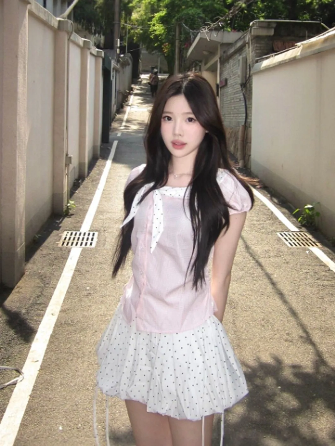

Charming Gentle Wind Two-Piece Set Short-Sleeved T-Shirt And Half Skirt Comfortable Fashionable French Style Summer Outfit