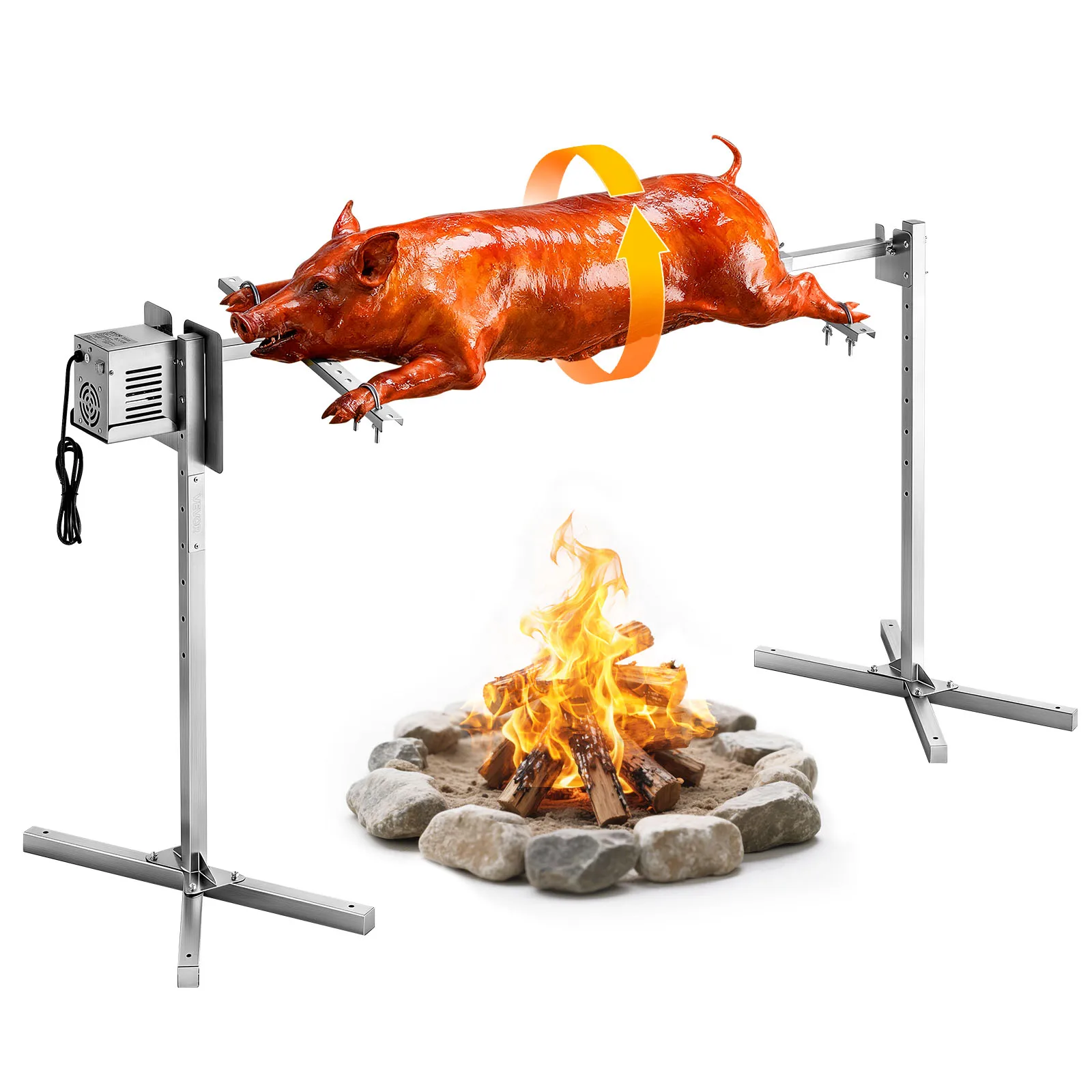SucceBuy Kit de rôtissoire électrique en acier inoxydable pour barbecue, kits de grillades automatiques pour P