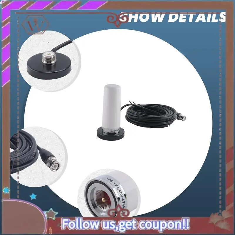 

A57E-Vehicle/Car Mobile Radio VHF/UHF Dual Band Antenna BNC Male Connector Magnetic Base Mount 5M RG58 Cable For BC125AT Scanner