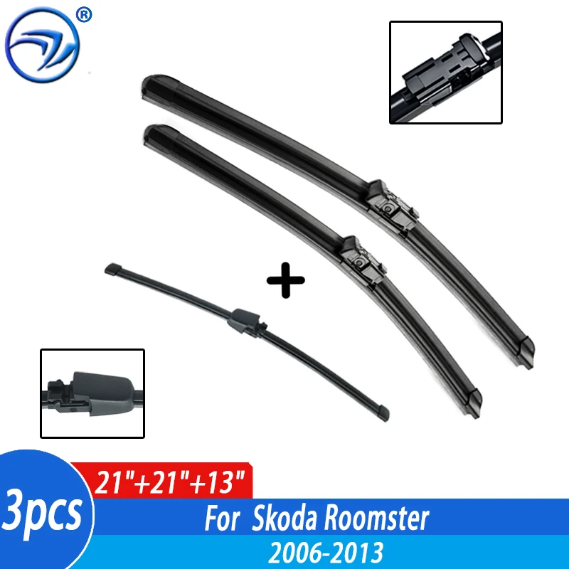 Wiper Front Rear Wiper Blades Set For Skoda Roomster 2006 07 08 09 10 11 12 2012 Windshield Windscreen Front Rear 21